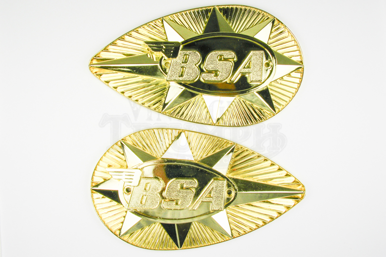 BSA Teardrop Tank Badge Metal Pair