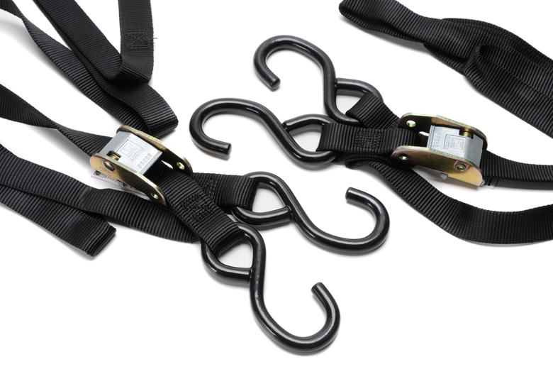 Tiedown - Integrated, Black. Ancra Integrated Classics Tiedown. High Quality, Sturdy Tiedown With Integrated Soft Ties.