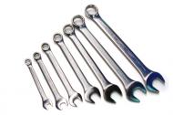 Wrench Set, 7 Piece Whitwoth Combination Wrench Set. Contains Sizes 1/8\", 3/16\", 1/4\", 5/16\", 3/8\", 7/16\", 1/2\". Fits Whitworth, British Standard And CEI Fasteners Used On Triumph Motorcycles Thru 1968