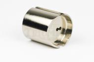 This is a 3.5 milometer brass throttle slide for an AMAL MK-2 carburetor for a triumph motorcycle. The throttle slide controls air flow into the carburetor to mix with the fuel and keep the fuel in gas state. This keeps the fuel from flooding the float bow, and clogging the spark plugs. If you are having trouble with too much fuel(in liquid form) in your carburetor, than this may be your problem.
