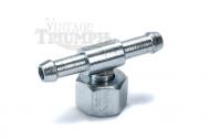 This is a T shaped Fuel Junction with nut included, 1/4 BSPP