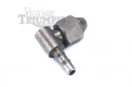 This is a fuel line elbow with a 90 degree bend. There is also a 3/16 inch nut attached to this 1/8 inch fuel line elbow.