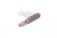 A pilot jet is what helps during low throttle and idling. If you are having a rough idle this part may need replacing. This Pilot jet is 15 mm and is a carburetor part for a triumph motorcycle.  