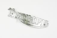 This is an early bade for the gas tank of a triumph motorcycle. 