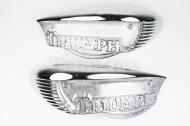 This is a set of tank badges for a 1966-1968 triumph motorcycle. 