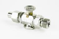 This is a 1/4 x 1/4 petcock push bar for a Triumph Motorcycle. 