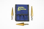 This is a 3 piece stepped drill bit set.
