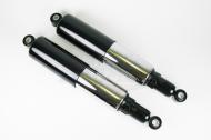 This is a covered end set of shocks. 12.9. Made by Velocette.

